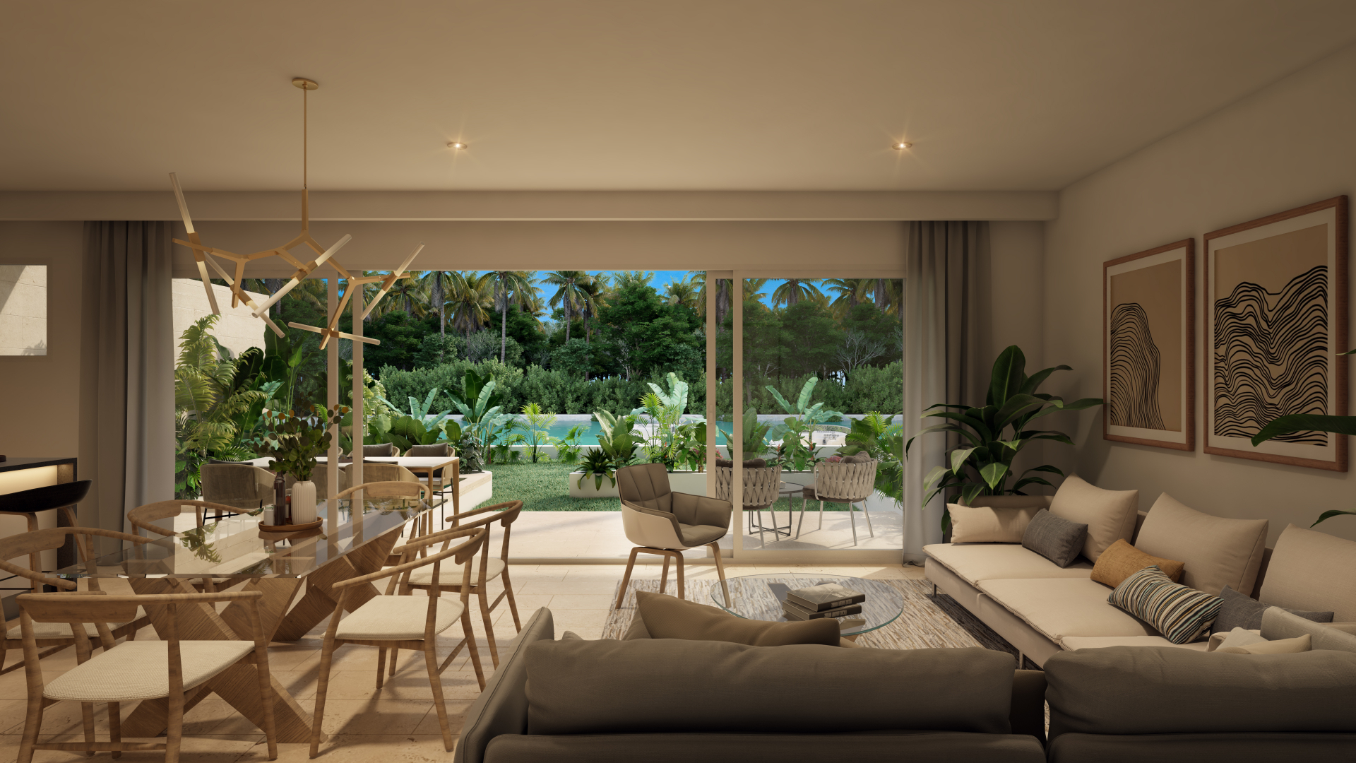 Sala y terraza
